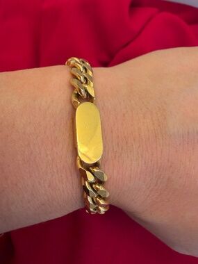 18K Yellow Gold Plated Cuban Chain Bracelet